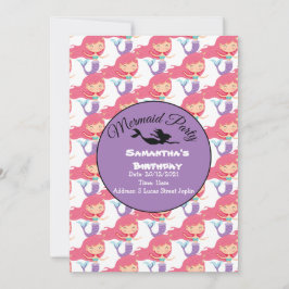 Convite Rosa Púrpura para Partido da Sereia