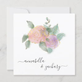 Convite *~* ROSA QR RSVP Dourada Glitter - AR12 Wedding In