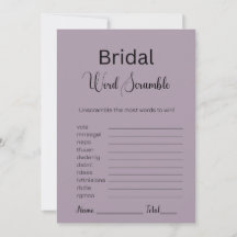 Rosa Quartz Bridal Word Scramble Game