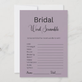 Convite Rosa Quartz Bridal Word Scramble Game