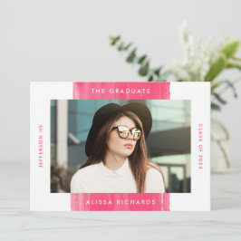 Convite Rosa Quente Pintado | Festa de formatura de fotos