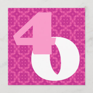 Convite Rosa quente W977 branco dos grandes números do