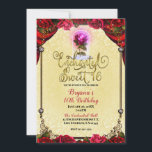 Convite Rosa Reds Yellow & Dourado Sweet 16 16th Party<br><div class="desc">Convites de aniversário</div>
