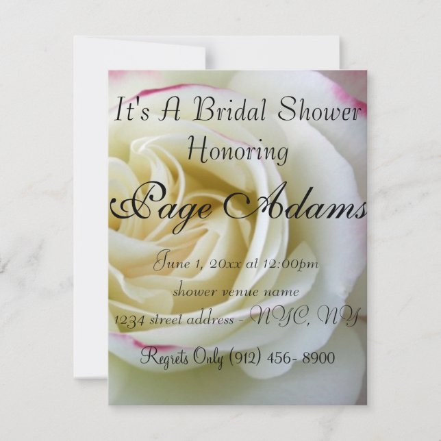 Convite Rosa Romântico Chá de panela Brilhante (Frente)