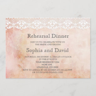 Convite Rosa Romântico e JANTO Lace REHEARSAL