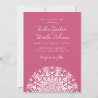 Rosa Rosa Abstract Mandala Casamento