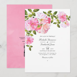 Convite Rosa Rosa Código QR RSVP Casamento no Jardim