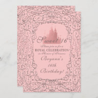 Rosa rosa Dourada Castelo Real Princesa Sweet 16