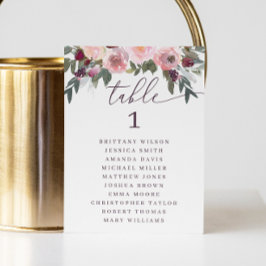 Convite Rosa rosa elegante. Gráfico de assentos de casamen