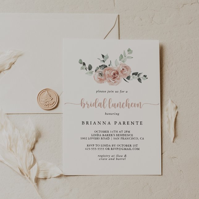 Convite Rosa Rosa Rosa Clássica Rosa Floral Ascendente (Criador carregado)