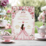 Convite Rosa Rosa Rosa Dourada Mis Quince 15 Anos Quinceañ<br><div class="desc">Quinceañera Pink Rose Dourado Convite Coletivo Mis Quince 15 Anos,  16 Anos Aniversário, </div>