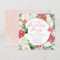 Rosa Rosa Rosa Elegante | Frame aniversário de 30 