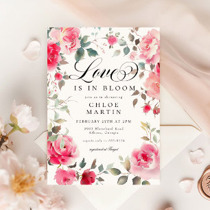 Convite Rosa Rosa Rosa Romântica Amor em Chá de panela Blo
