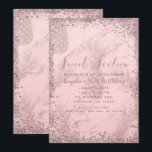 Convite Rosa Rosa Rosa Rosa Dourada Glitter Pineapple Doce<br><div class="desc">Personalizar para qualquer evento.</div>