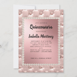 Convite Rosa Rosa Rosa Rosa Dourada Quinceañera Fotografia