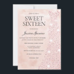 Convite Rosa Rosa Rosa Rosa Dourada Vestido Brilhante Doce<br><div class="desc">Rosa Rosa rosa Dourada Glitter Glitter Sweet 16 Variações de Convite de festas para o convite e itens correspondentes na nossa loja</div>