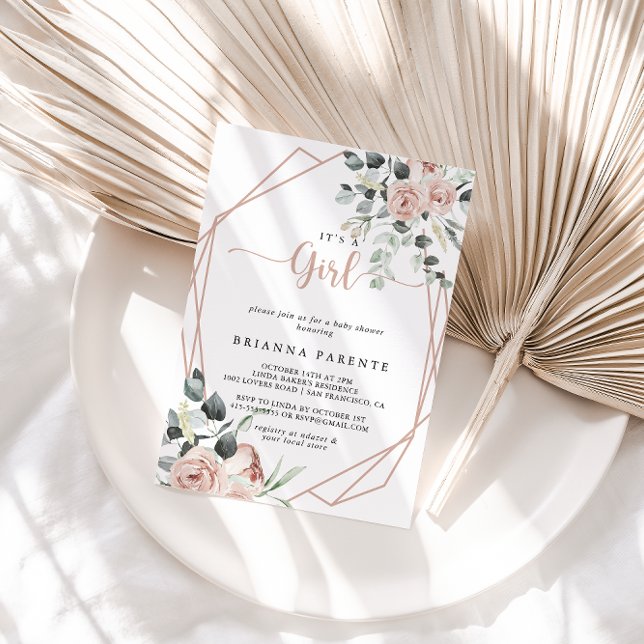 Convite Rosa Rosa Rosa Rosa Rosa Clássica Geométrica É Uma (Criador carregado)