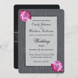 Convite Rosa Rosa Rosa Rosa Rosa Fita Silver Casamento Bri