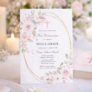 Convite Rosa Rosa Rosa Rosa Rosa Rústica Floral Primeira C