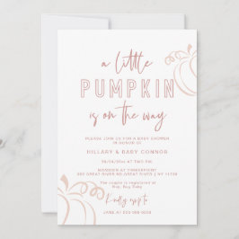 Convite Rosa Rosa Um Pequeno Chá de fraldas De Abóbora