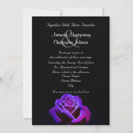 Convite Rosa Roxa Com Gotículas de Água Casamento