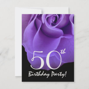 Convite Rosa Roxo De Modelo De 50 Anos Para Sua W419