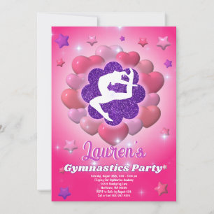Convite Rosa Roxo para Festa de Aniversário de Gin