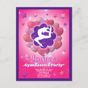 Convite Rosa Roxo para Festa de Aniversário de Gin