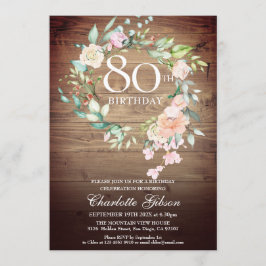 Convite Rosa Rústico Garland Monograma 80