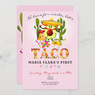 Convite Rosa Sem Tempo Para Siesta Primeiro primeiro anive