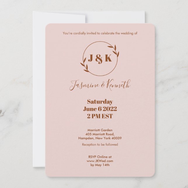 Convite Rosa Simples (Frente)