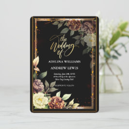 Convite Rosa Simples Minimalista, Casamento Dourado