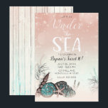 Convite Rosa sob o Mar Shells Beach Sweet 16 Party<br><div class="desc">personalizar para qualquer evento</div>