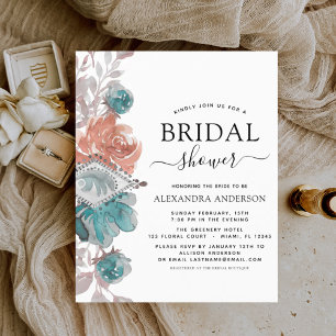 Convite Rosa Turquoise do Chá de panela Orçament