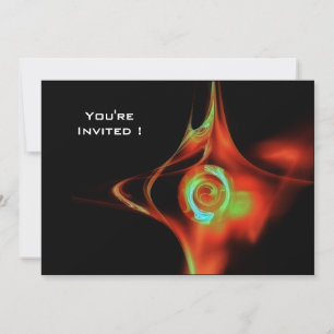 Convite ROSA verde-claro azul-claro FRACTAL