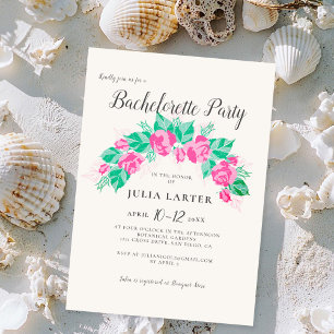 Convite Rosa verde-rosa, Flores Festa de solteira de jardi