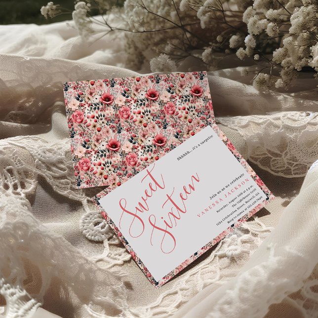 Convite Rosa verde-roxo, cor-de-rosa, 16 (Criador carregado)