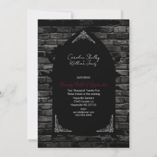 Convite Rosa vermelha da Igreja Gótica