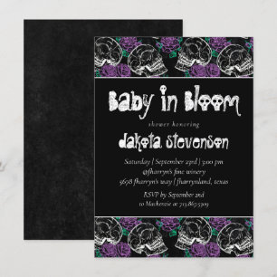 Convite Rosa vermelha do crânio   Bebê-resgatado em sang