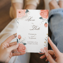 Convite Rosa vermelha e Primavera de Verão Guardem a Data