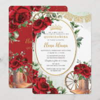 Rosa vermelha Floral Charro Boots Quinceañera Swee