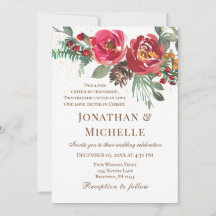 Rosa vermelha Greenery Winter ChristianWeding