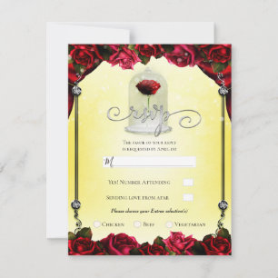 Convite Rosa Vermelha Mágica Prata Ouro Branco Festa RSVP