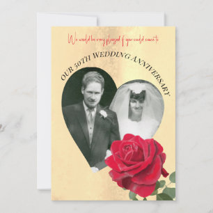 Convite Rosa Vermelha personalizada Aniversário 