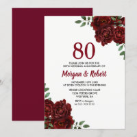 Rosa Vermelha Rubi Borgonha 80º Aniversário de Cas
