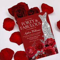 Rosa vermelha Silver Diamond Gown aniversário de 4