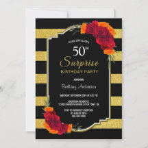 Rosa vermelha Surpresa 50ª Festa de aniversário