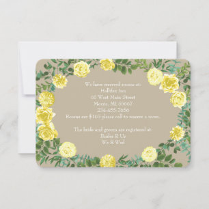 Convite Rosa Vintage Amarela Elegante Casamento