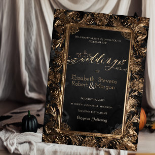 Convite Rosa Vintage Frame Gothic Wedding