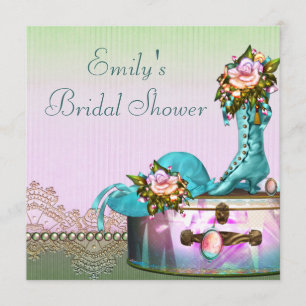 Convite Rosa Vintage Pearls Chá de panela Rosa